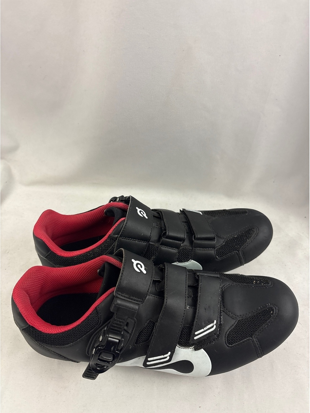 Peloton Cycling Shoes Black with Red Interior Size 46 US 12 - Picture 2 of 8